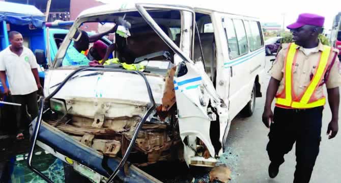 2 motor boys die as 2 trucks collide on Lagos-Ibadan Expressway.