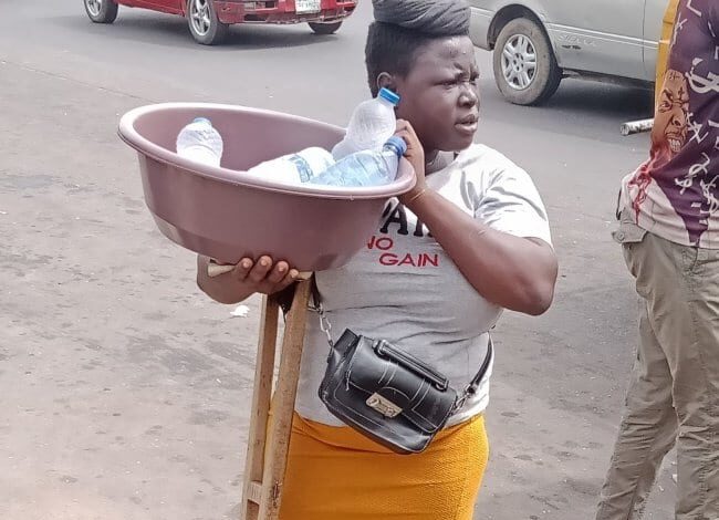 Woman one legged hawker
