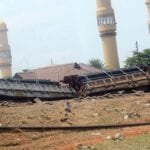 A scene of a derailed train in Kaduna