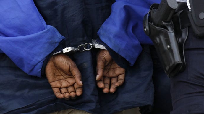 Woman with handcuff
