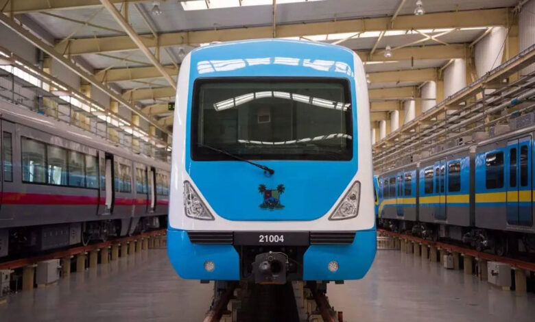 Blue rail lines