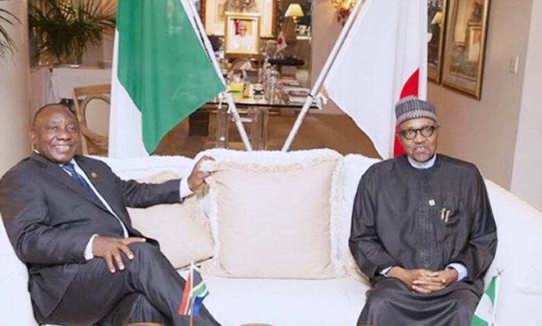 Buhari hosts South Africa’s President, Ramaphosa at Aso Villa